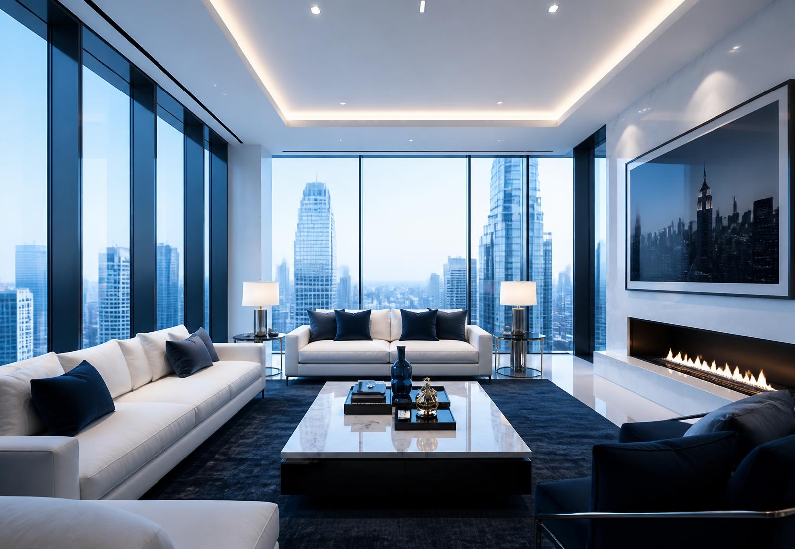 Spotless modern luxury living room after a Glow Fresh Clean service